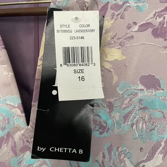 Be by Chetta B Dress Lavender Gold Pleated cocktail Formal Prom Size 16 NWT - Picture 8 of 8